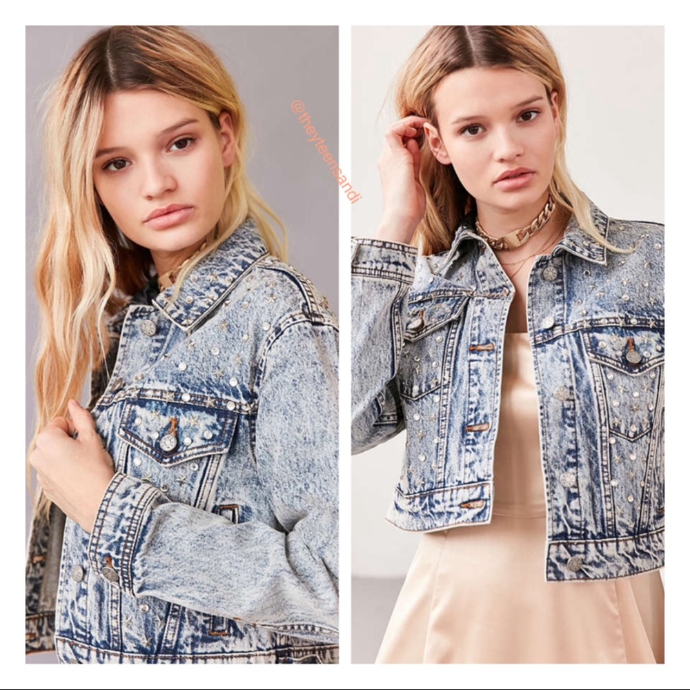 Urban Outfitters Denim Jean Embellished Jacket